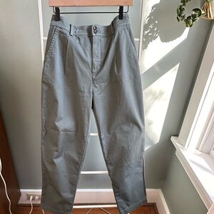 Everlane pleated chino in green balsam, size 8. Never worn. Perfect condition.